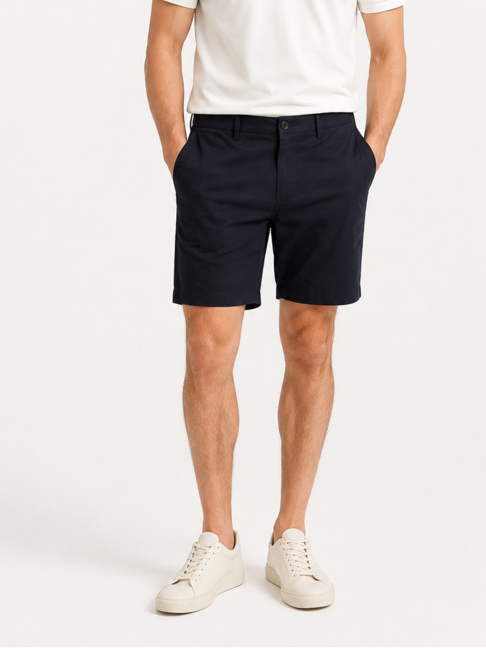Theory Zaine Neoteric Flat Front Shorts Navy Blue